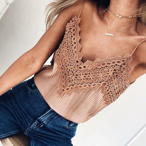 V Neck Lace Camisole Top