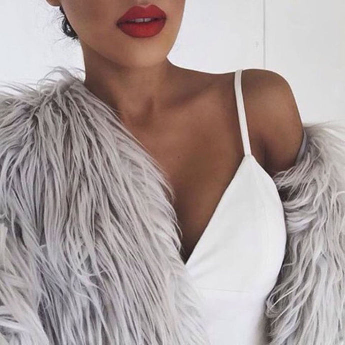 Faux Fur Gray Coat
