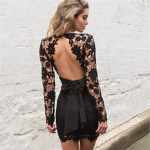 Floral Lace Backless Dress