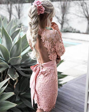 Floral Lace Backless Dress