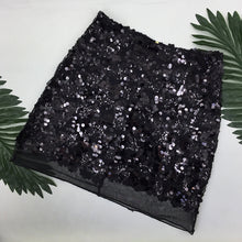 Sequin High Waist Black Skirt