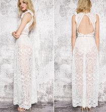 Hollow Out Lace Long Dress