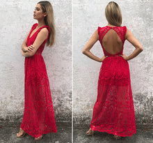 Hollow Out Lace Long Dress