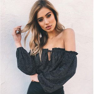 Off Shoulder Lantern Sleeve Top