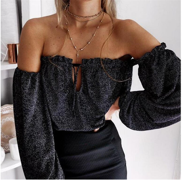 Off Shoulder Lantern Sleeve Top