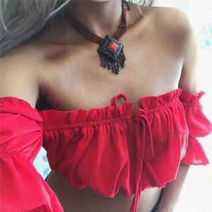Off Shoulder Crop Top
