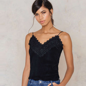 V Neck Lace Camisole Top