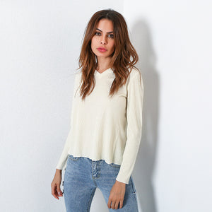 Backless Bow Crop Top Sweater