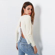 Backless Bow Crop Top Sweater