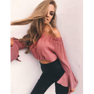 Off Shoulder Loose Crop Top