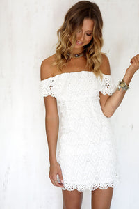 Off Shoulder Lace Mini Dress