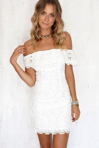 Off Shoulder Lace Mini Dress