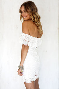 Off Shoulder Lace Mini Dress