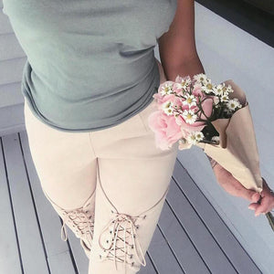 Lace Up Suede Pants