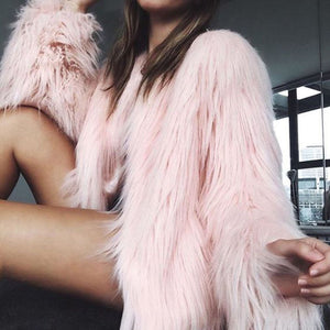 Faux Fur Pink Coat