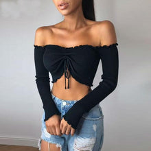 Pleated Off Shoulder Crop Top